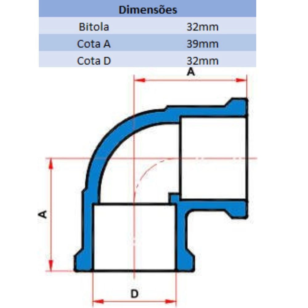 JOELHO AGRO 90° 32MM - TIGRE (PC)