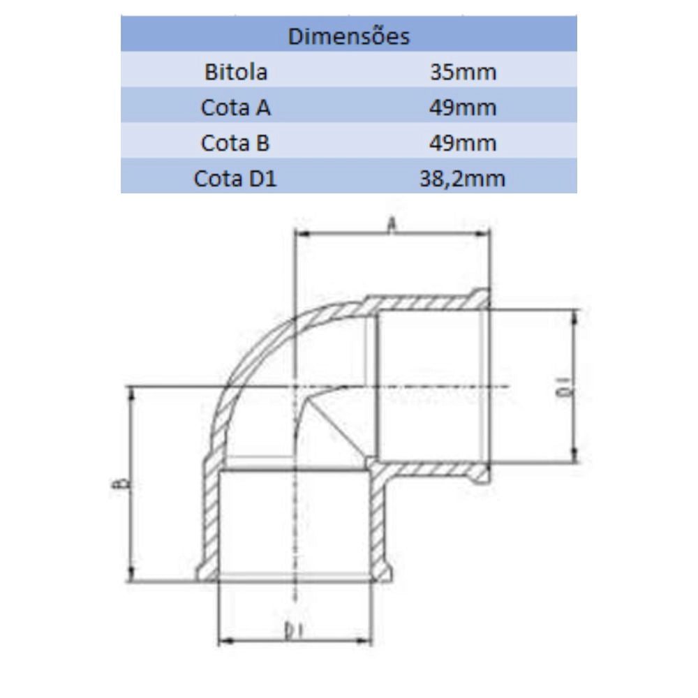 JOELHO LF 90° 35MM - VIQUA (PC)