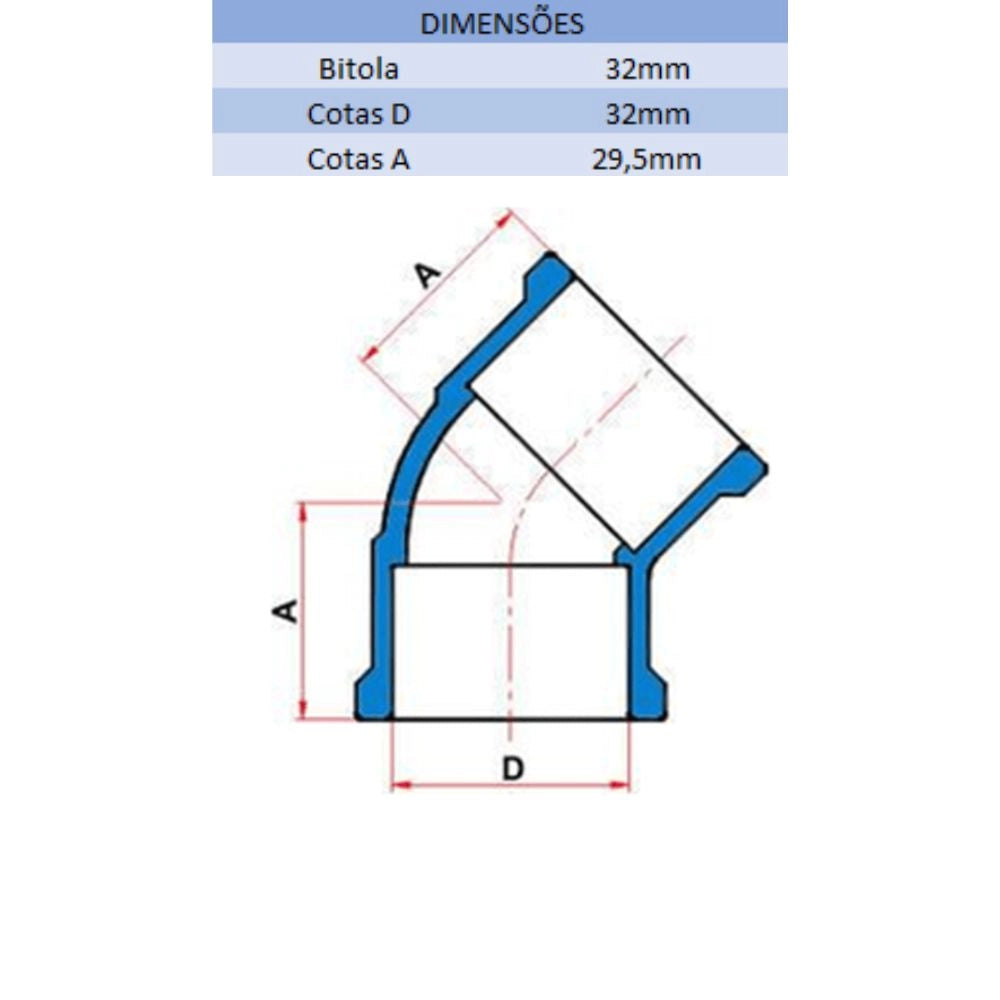 JOELHO SD 45º 32MM - TIGRE (PC)