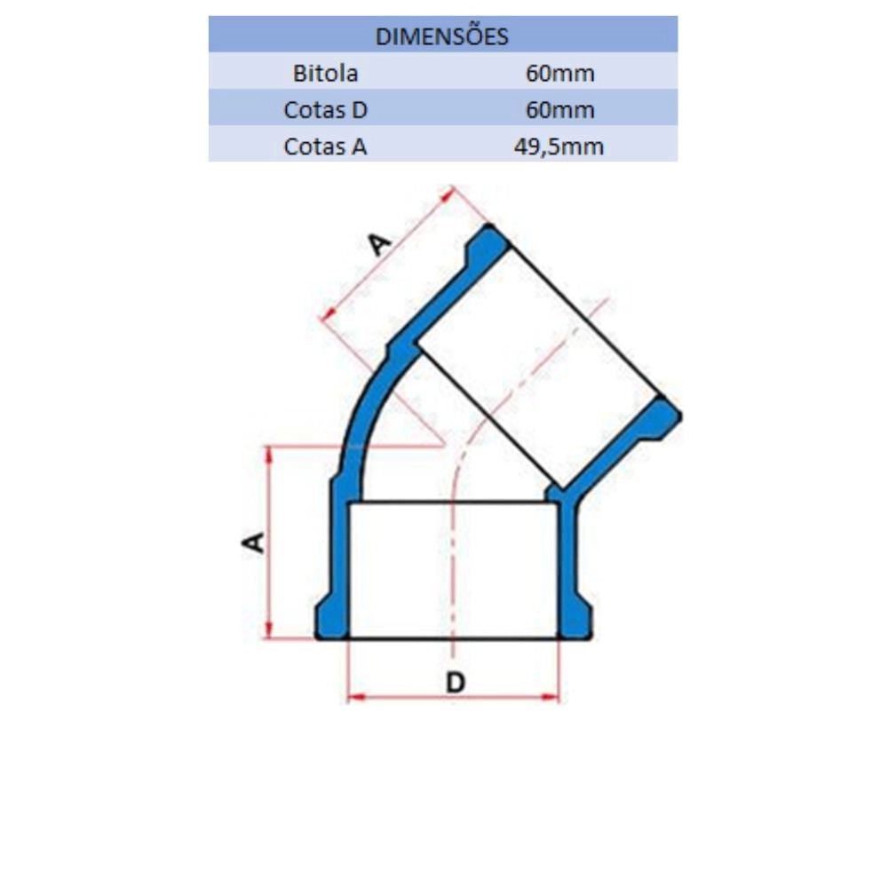 JOELHO SD 45° 60MM - TIGRE (PC)