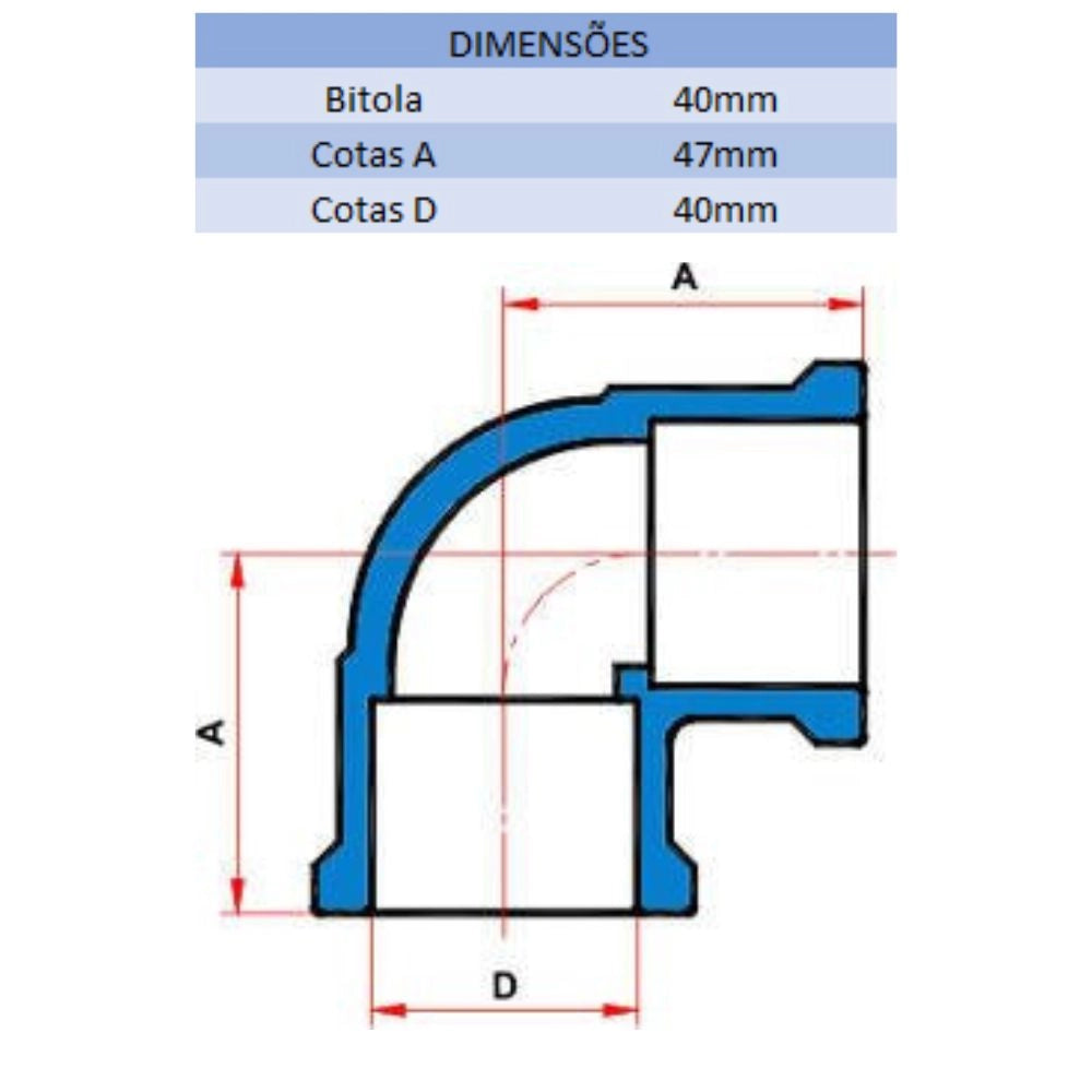 JOELHO SD 90° 40MM - TIGRE (PC)
