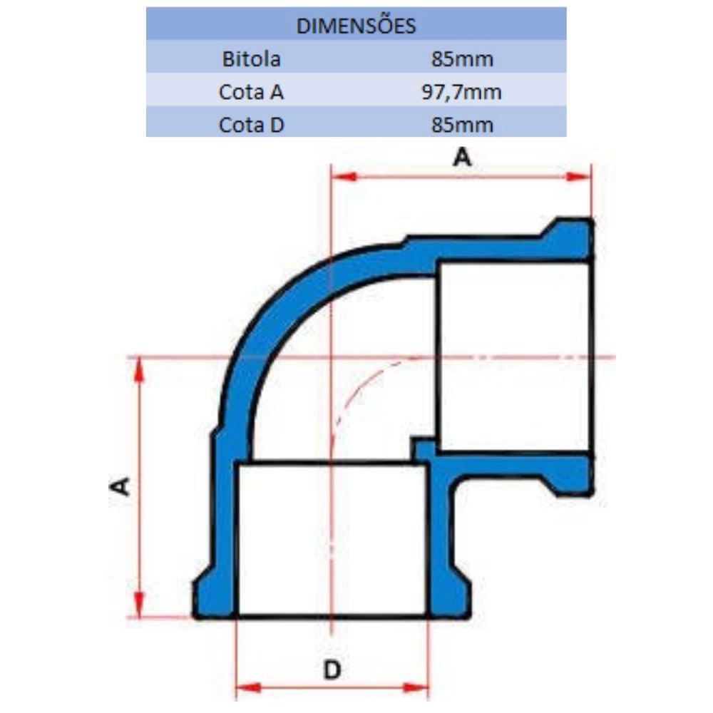 JOELHO SD 90° 85MM - TIGRE (PC)