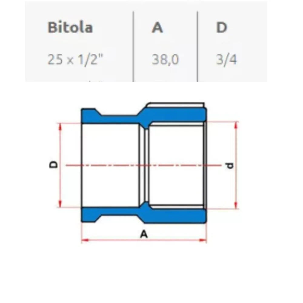 LUVA SR 25MM X 1/2" - TIGRE (PC)