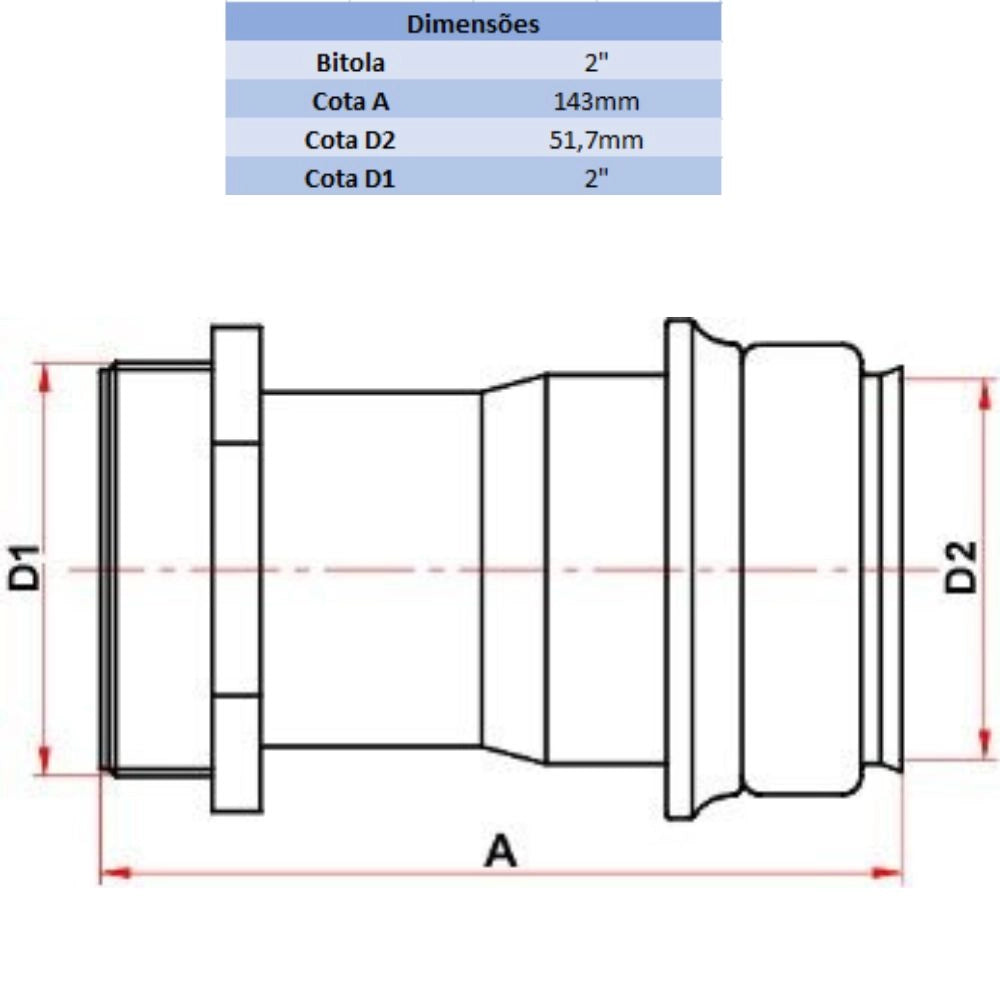 ADAPTADOR FEMEA ES 2" - TIGRE (PC)