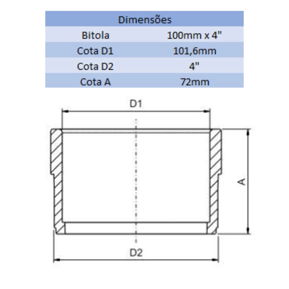 ADAPTADOR LF 100MM X 4" - VIQUA (PC)