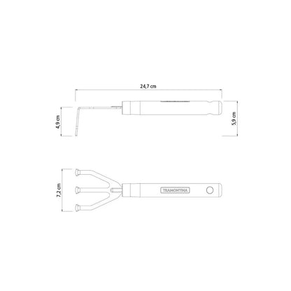 ANCINHO METÁLICO 3 DENTES PARA JARDINAGEM - TRAMONTINA
