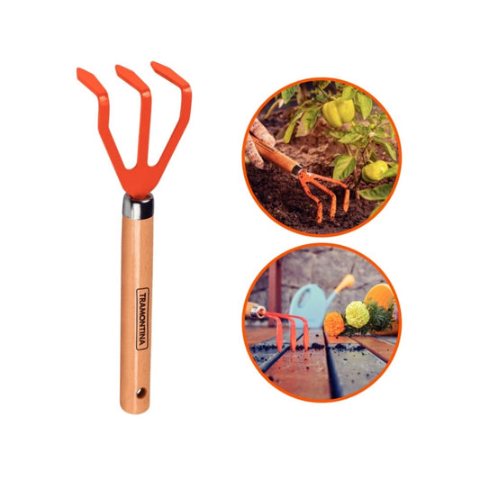 ANCINHO METÁLICO 3 DENTES PARA JARDINAGEM - TRAMONTINA