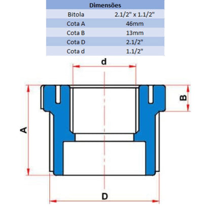 BUCHA DE REDUÇÃO BR 2.1/2" X 1.1/2" - TIGRE (PC)