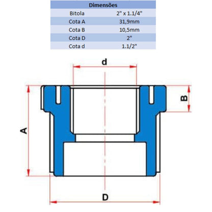 BUCHA DE REDUÇÃO BR 2" X 1.1/4" - TIGRE (PC)