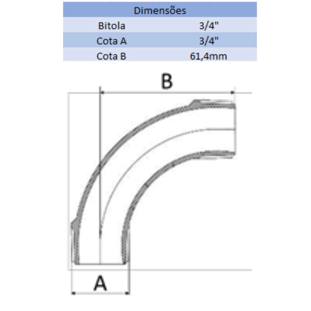 CURVA BR 90° 3/4'' - AMANCO (PC)