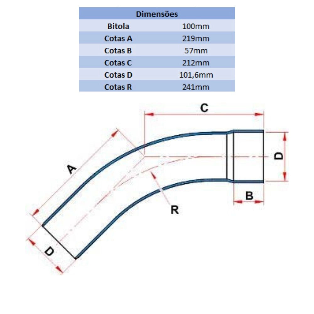 CURVA LF 45° 100MM PB - TIGRE (PC)