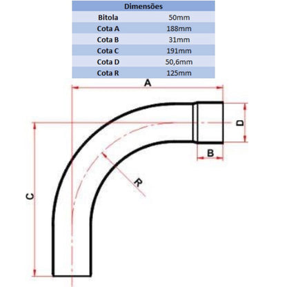 CURVA LF 90° 50MM PB - TIGRE (PC)