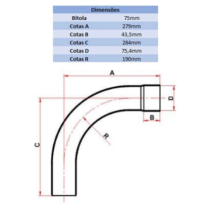 CURVA LF 90° 75MM PB - TIGRE (PC)