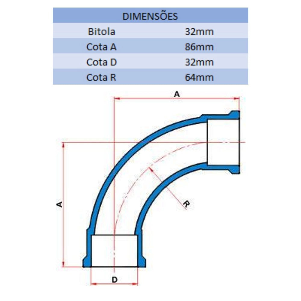 CURVA SD 90° 32MM - TIGRE (PC)
