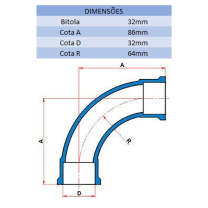 CURVA SD 90° 32MM - TIGRE (PC)