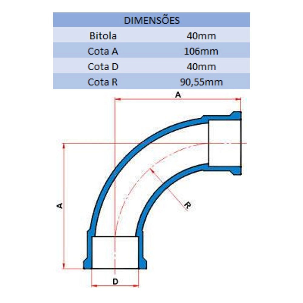 CURVA SD 90° 40MM - TIGRE (PC)