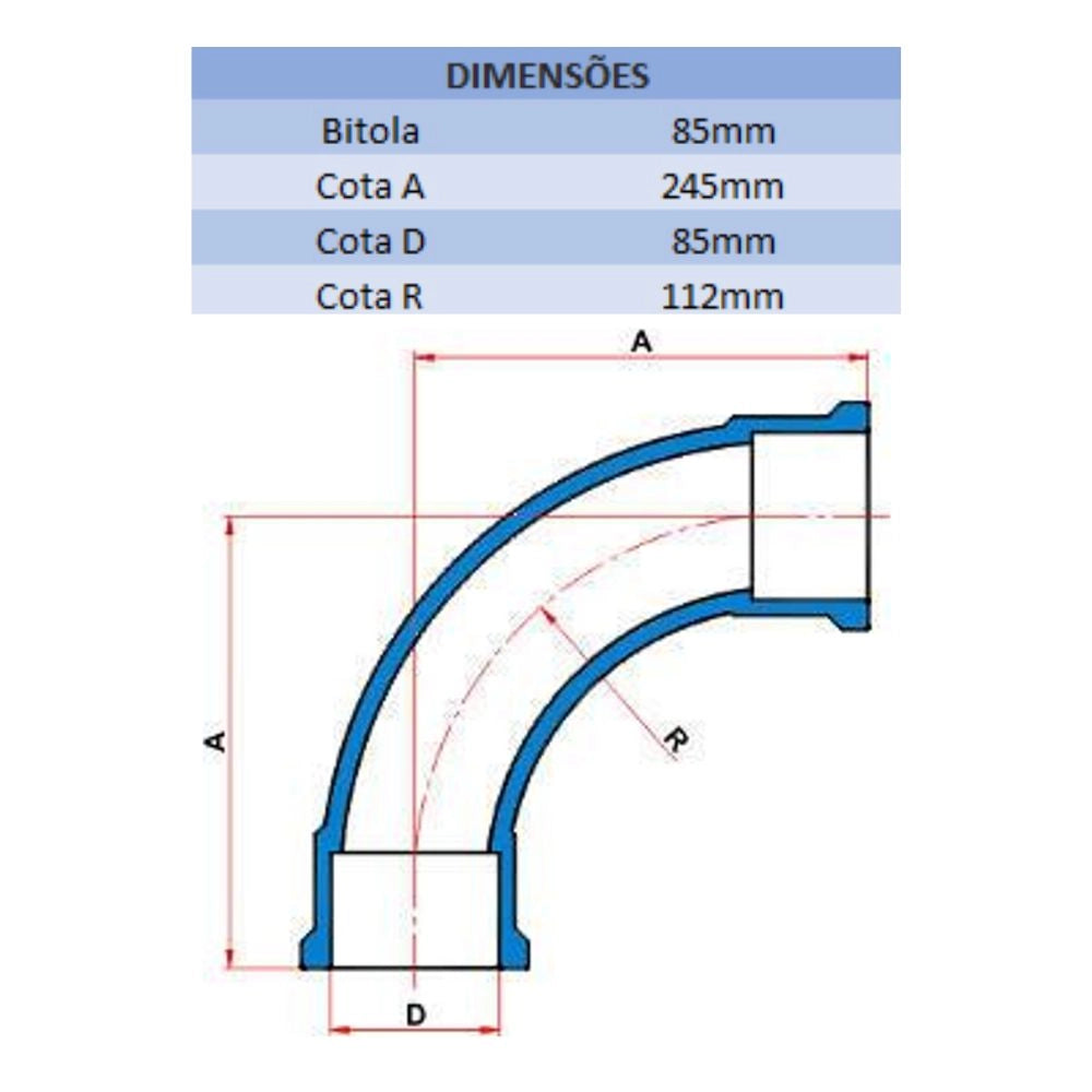 CURVA SD 90° 85MM - TIGRE (PC)