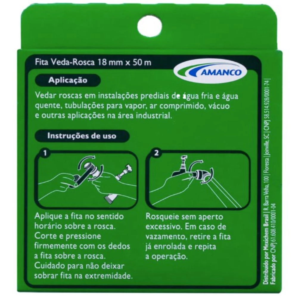 FITA VEDA ROSCA 18MM X 50M - AMANCO (PC)