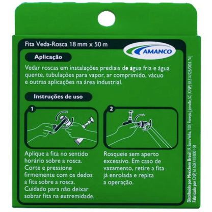 FITA VEDA ROSCA 18MM X 50M - AMANCO (PC)