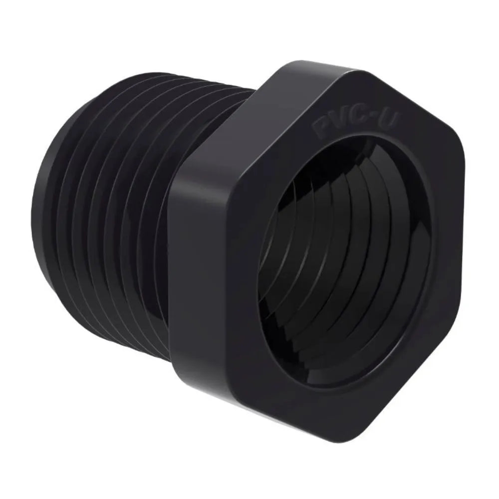 LUVA PLÁSTICA DE REDUÇÃO 3/4" X 1/2" PRETA - TIGRE (PC)