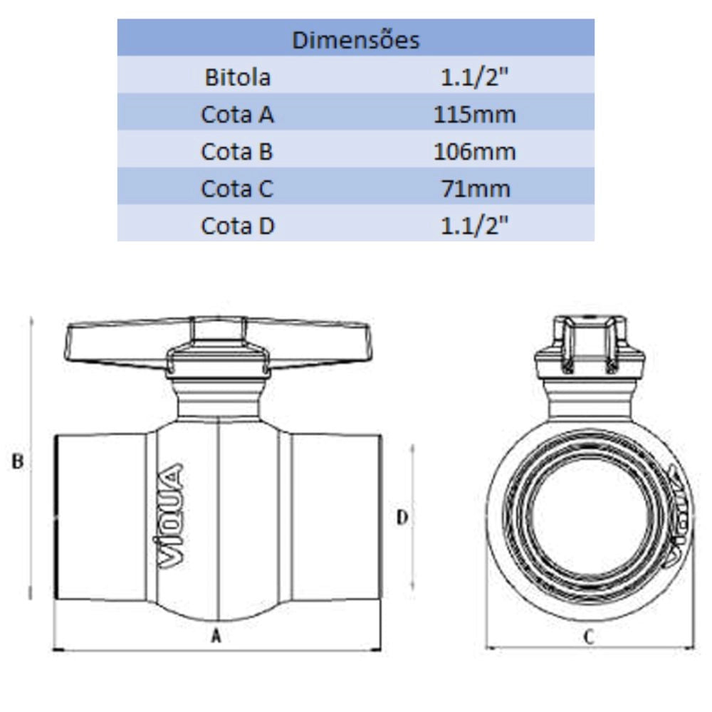 REGISTRO DE PVC 1.1/2'' - VIQUA (PC)
