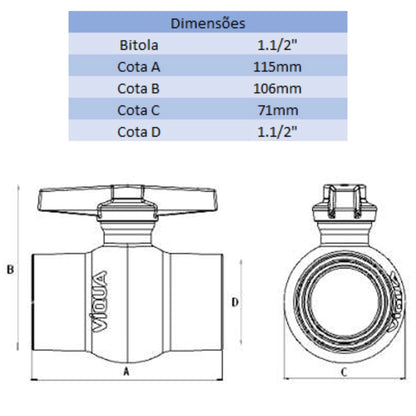 REGISTRO DE PVC 1.1/2'' - VIQUA (PC)