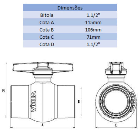 REGISTRO DE PVC 1.1/2'' - VIQUA (PC)