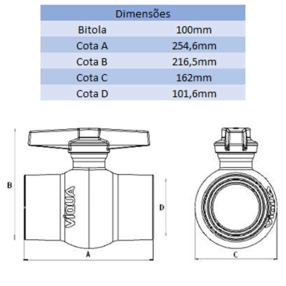 REGISTRO DE PVC 100MM - VIQUA (PC)