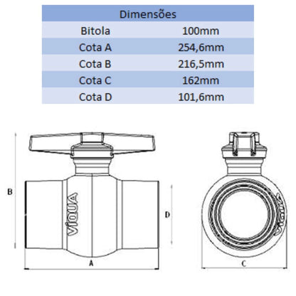 REGISTRO DE PVC 100MM - VIQUA (PC)