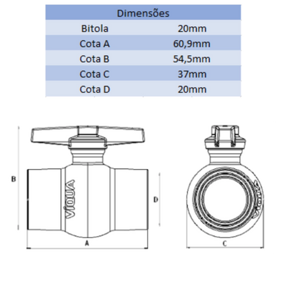 REGISTRO DE PVC 20MM - VIQUA (PC)