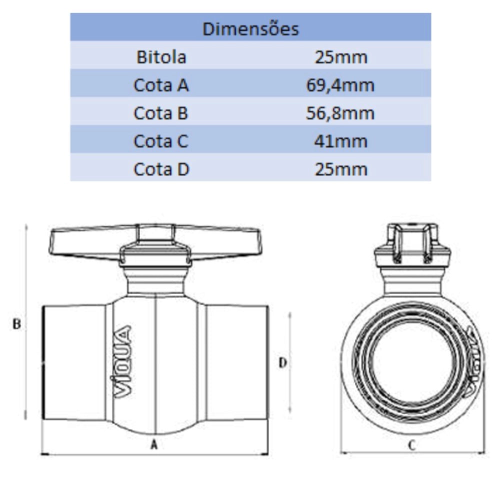 REGISTRO DE PVC 25MM - VIQUA (PC)