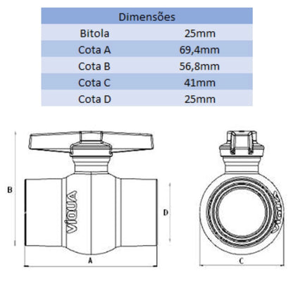 REGISTRO DE PVC 25MM - VIQUA (PC)