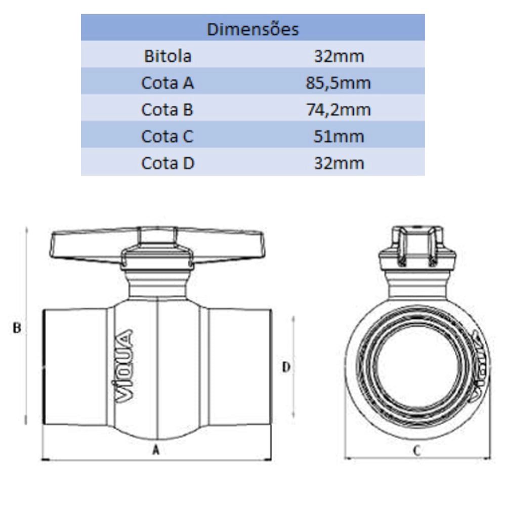REGISTRO DE PVC 32MM - VIQUA (PC)