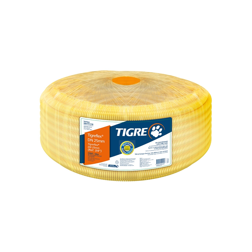 ELETRODUTO CORRUGADO AMARELO 3/4" 25M - TIGRE (RL)