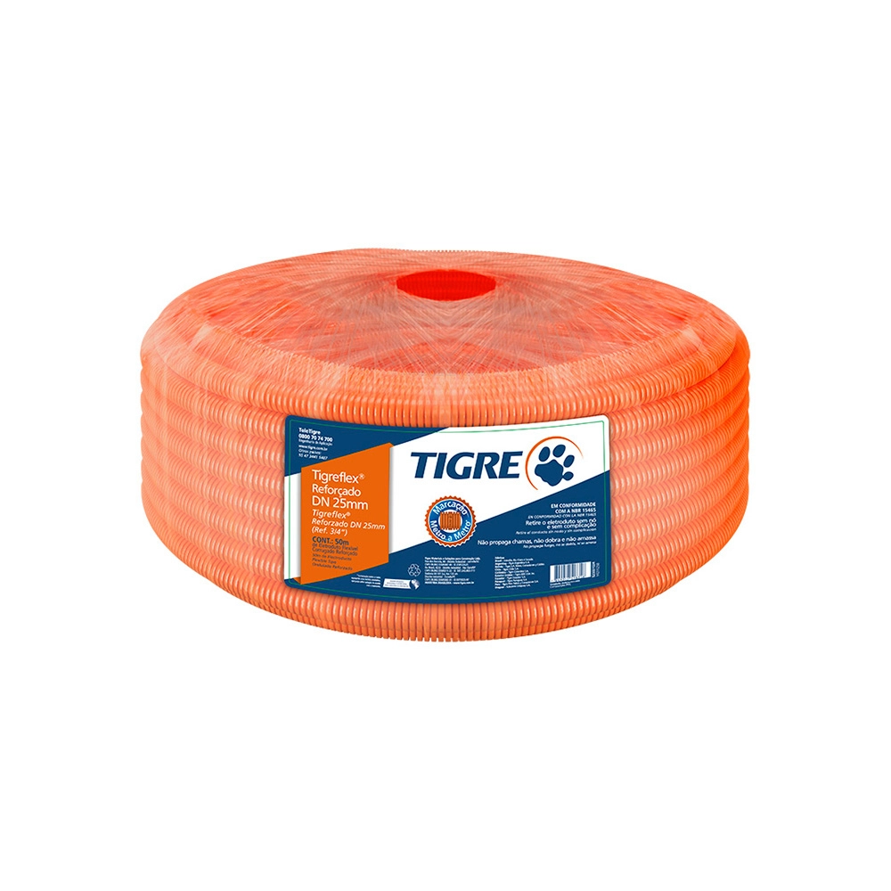 ELETRODUTO REFOR CORRUGADO LARANJA LAJE 3/4" 50M - TIGRE (RL)